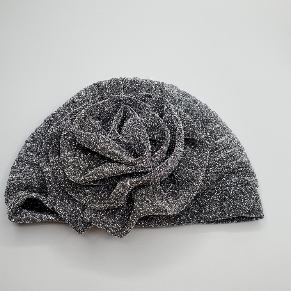 Aokid glitter hat cap headwrap with big flower - Picture 6 of 10